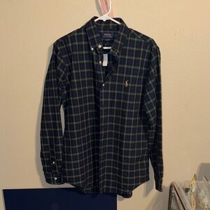Polo by Ralph Lauren Men's Navy and Green Check Shirt